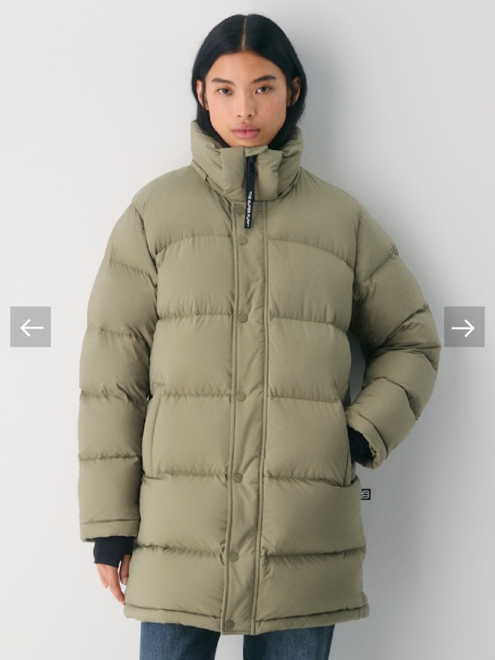 Aritzia Super Puff Mid Jacket 2XS Olive Green Hooded Puffer Coat
